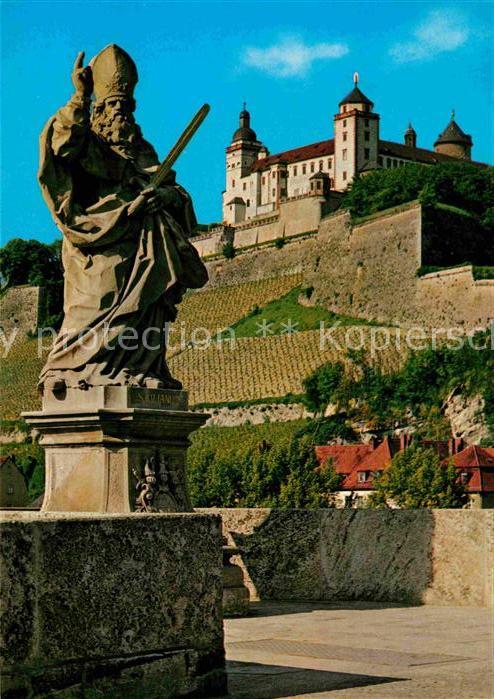 WueRZBURG Bayern St Kilianus Statue Festung Marienberg