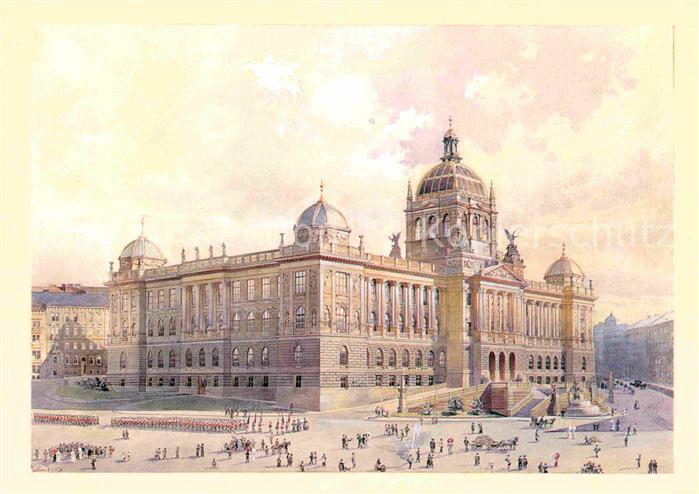 Praha Prahy Prague Narodni Muzeum 19. Jhdt. Antonin Balsanek Kuenstlerkarte