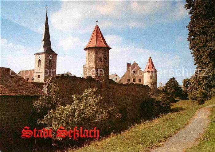 Sesslach Stadtmauer Tuerme Landes und Bundessieger 1986/87 fuer Stadtsanierung