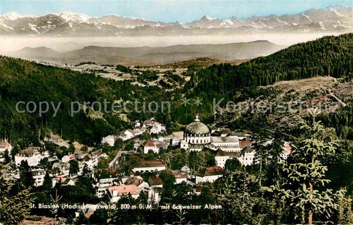 St Blasien Panorama mit Schweizer Alpen