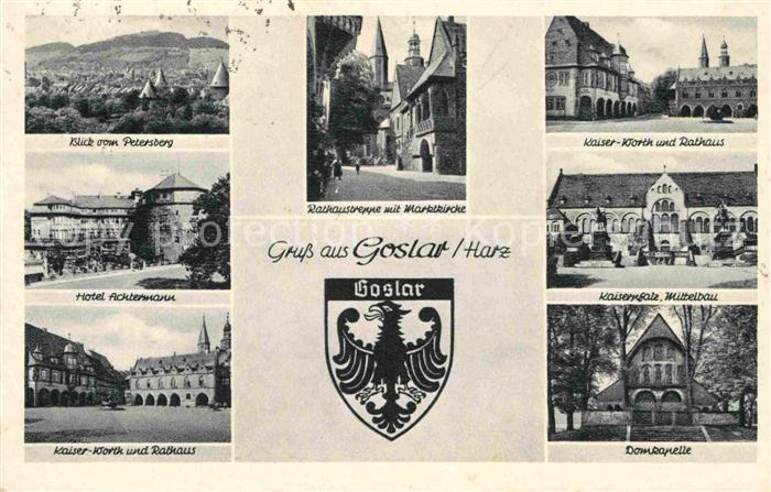 GOSLAR Harz Niedersachsen Petersberg Rathaustreppe Kaiser Worth und Rathaus Hote