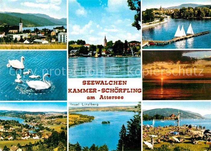 Seewalchen Attersee Kammer Schoerfling Schwaene Fliegeraufnahmen Seglerhafen Str
