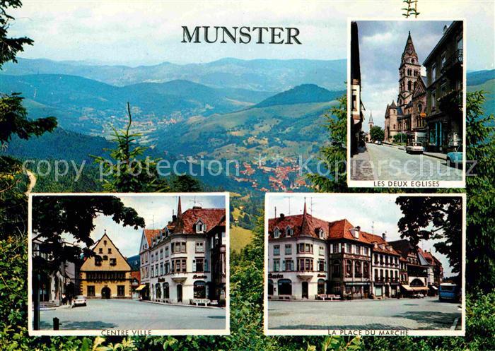 Munster Haut Rhin Elsass Centre Ville Les deux Eglises Place du Marche