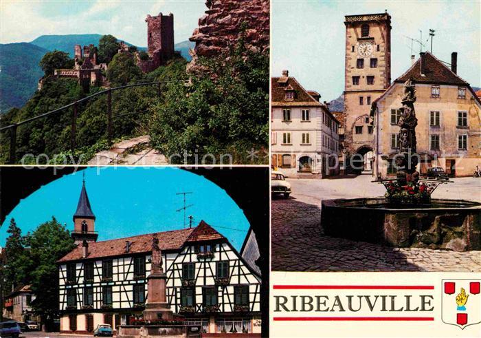 Ribeauville Haut Rhin Elsass Burg Stadttor Brunnen Fachwerkhaus