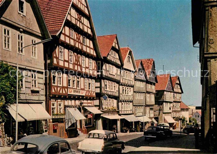 Bad Wildungen Alte Fachwerkhaeuser in der Brunnenstrasse