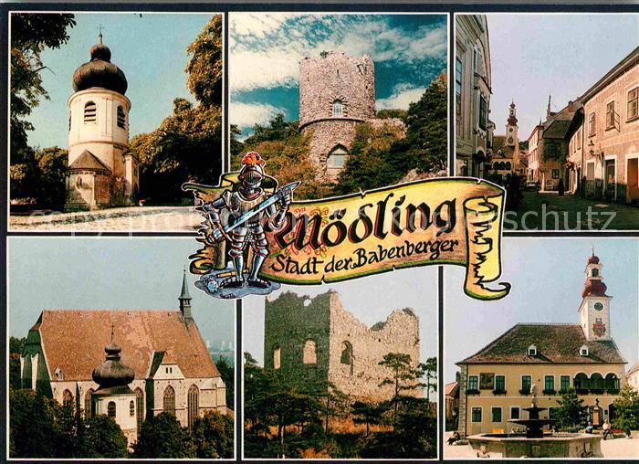 Moedling Karner Schwarzer Turm Rathausblick Pfarrkirche St Othmar Burgruine Rath