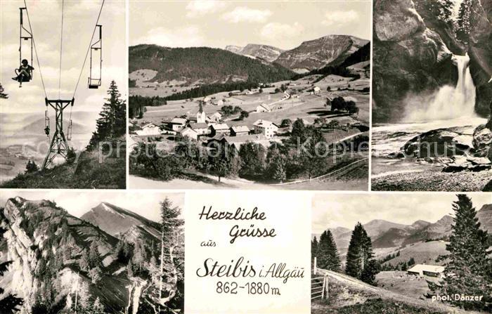 Steibis Oberstaufen Bayern Sessellift Panorama Wasserfall