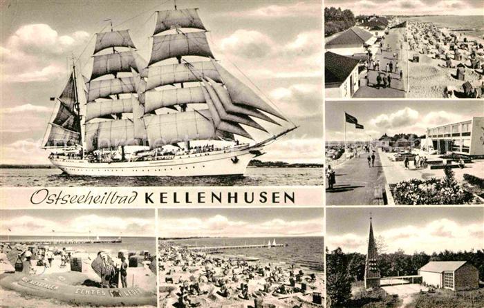 Kellenhusen Ostseebad Segelschiff Strand Promenade Kirche