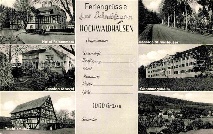 Hochwaldhausen Ilbeshausen Hotel Felsenmeer Pension Stoeckel Genesungsheim Teufe