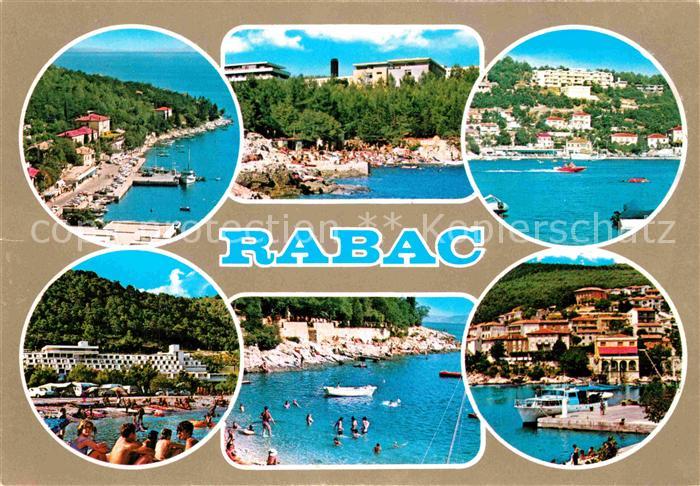 Rabac Kroatien Fliegeraufnahme Strand Bucht Teilansicht