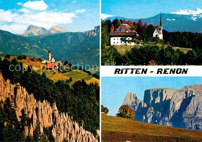 Ritten Renon Erdpyramiden Kematen Blick gegen Schlern