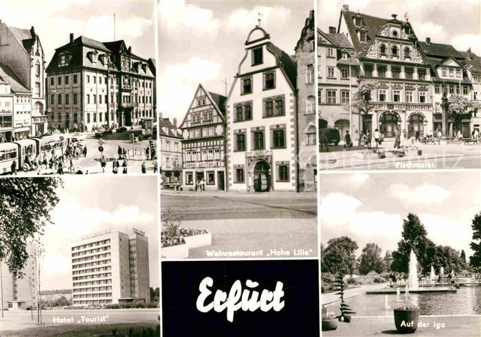 ERFURT  CITY Fischmarkt Weinrestaurant Hohe Lille Hotel Tourist Auf der Iga