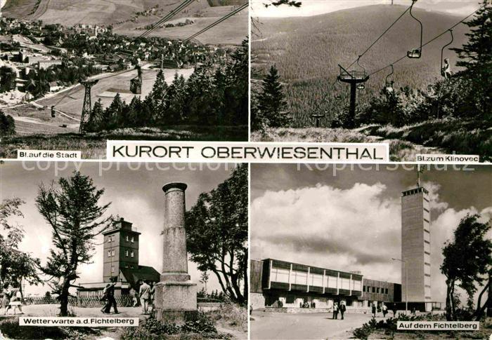 Oberwiesenthal Erzgebirge Stadt Wetterwarte auf dem Fichtelberg Blick zum Klinov