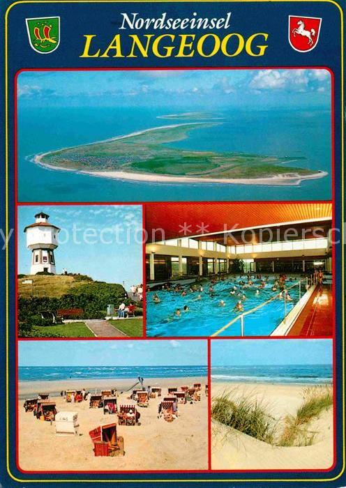 Langeoog Nordseebad Fliegeraufnahme Leuchtturm Meerwasserhallenbad