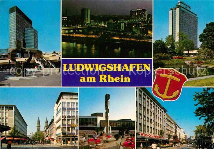 Ludwigshafen Rhein Rathaus Center Rheinhafen BASF Hochhaus Berlinerplatz Fussgae