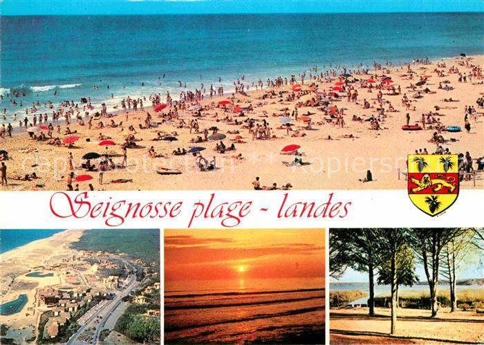 Seignosse Strand Fliegeraufnahme Sonnenuntergang