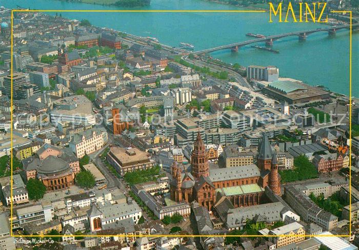 Mainz Rhein Fliegeraufnahme