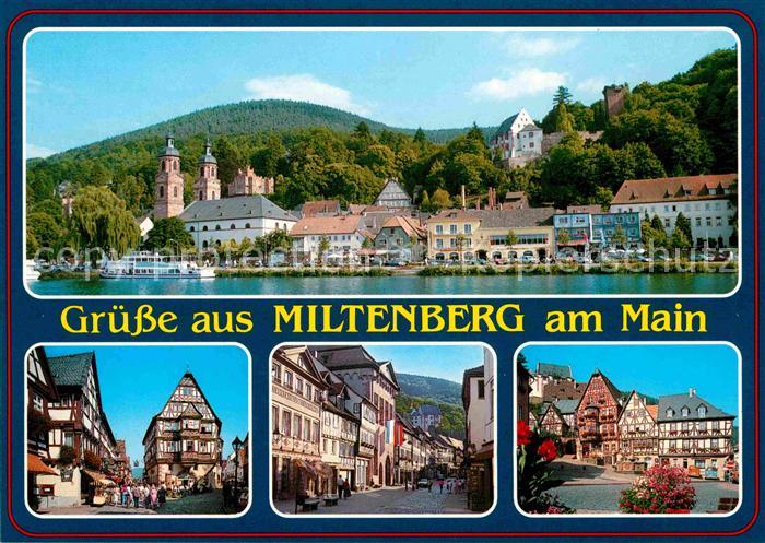 Miltenberg Main Mainpartie und Fachwerkhaeuser