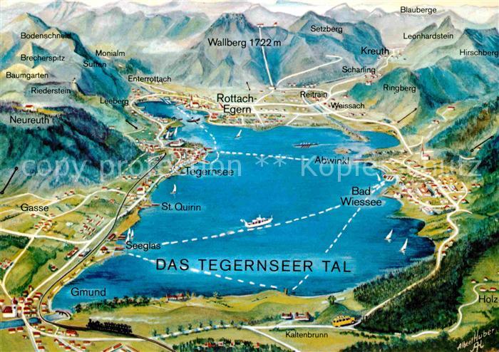 Tegernsee Bayern Panoramakarte