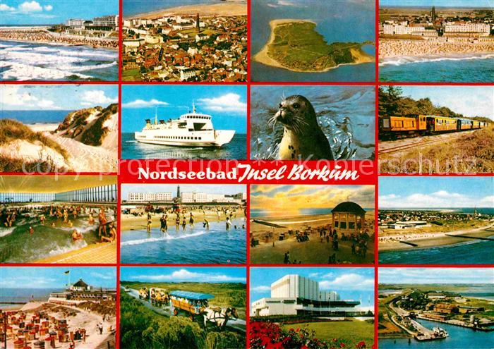 BORKUM Nordseebad Niedersachsen Fliegeraufnahme Strand Faehre Seeloewe