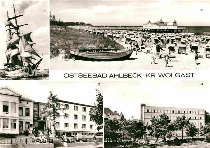 Ahlbeck Ostseebad Strand Seebruecke Segelschulschiff Wilhelm Pieck