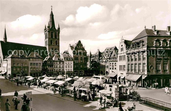 TRIER  CITY Hauptmarkt mit St Gangolph Kirche