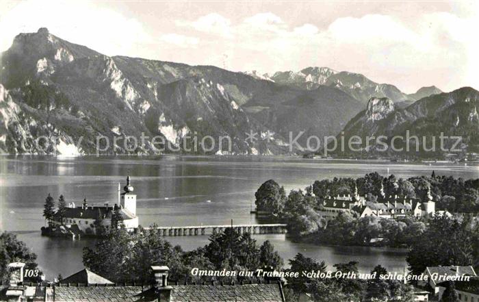 Gmunden Salzkammergut Schloss Orth Traunsee Schlafende Griechin