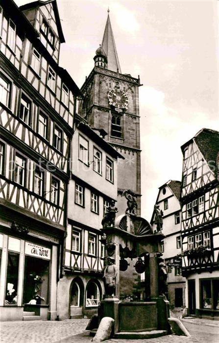 Wertheim Main Engelsbrunnen Altstadt Fachwerkhaeuser Kirche