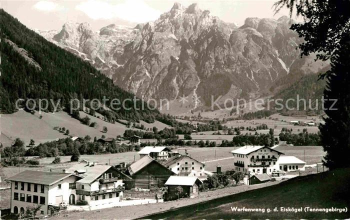 Werfenweng Blick gegen den Eiskoegel Tennengebirge