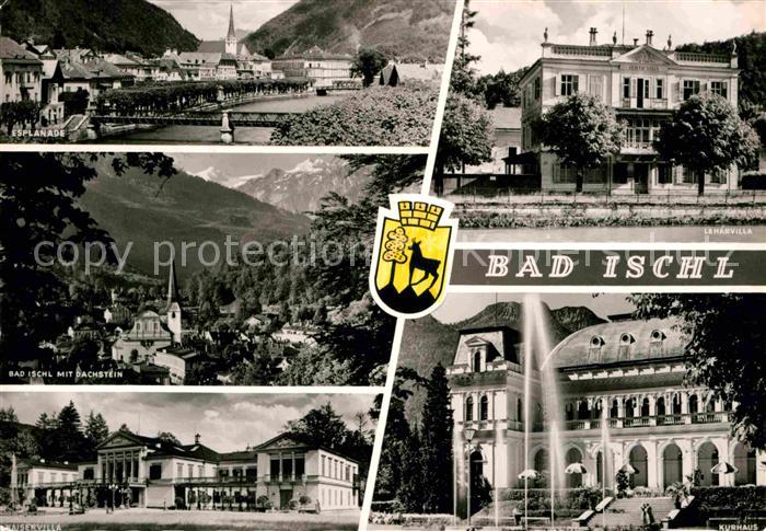 Bad Ischl Salzkammergut Esplanade Panorama mit Dachstein Kaiservilla Leharvilla