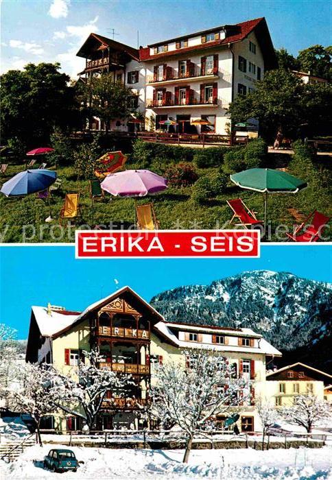 Seis Schlern Pension Erika im Sommer und im Winter Dolomiten