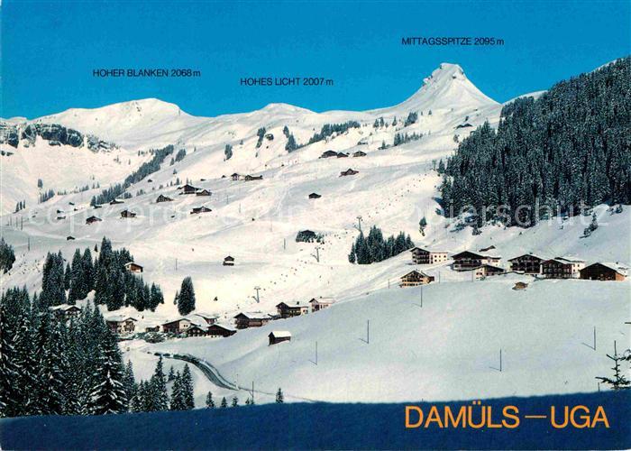 Damuels Vorarlberg Skigebiet Uga mit Mittagspitze Bregenzerwald