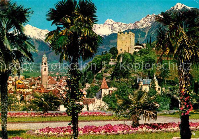 Meran Merano Kurpark Palmen Kirche Burgruine Texelgruppe
