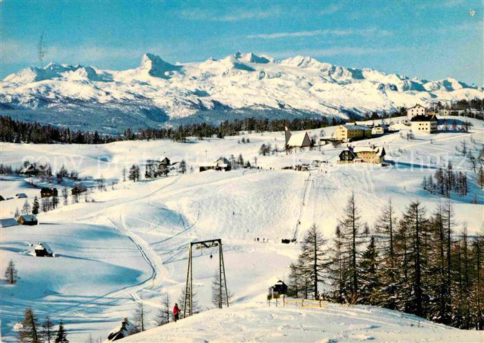Tauplitzalm Winterpanorama Skigebiet mit Dachstein