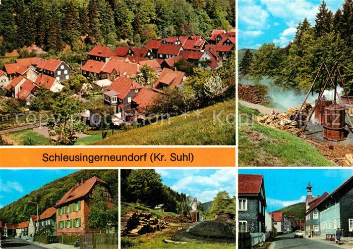 Schleusingerneundorf Teilansicht Koehlerei Hauptstrasse Rathaus