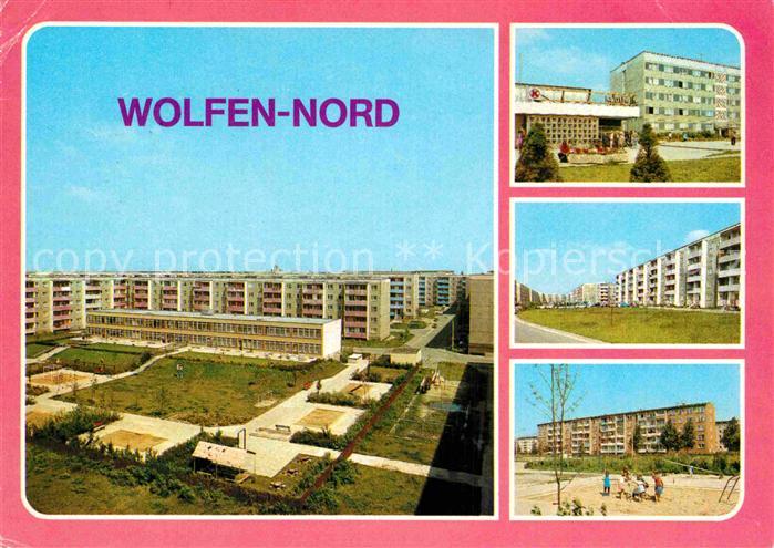 Wolfen Bitterfeld  Strasse der Jugend Kaufhalle und Altersheim Ring der Bauarbei