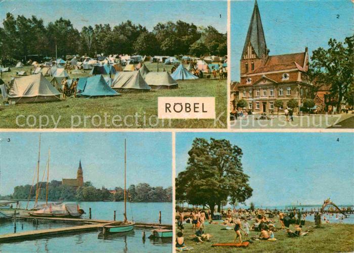 Roebel Mueritz Zeltplatz Rathaus Segelhafen Badestrand