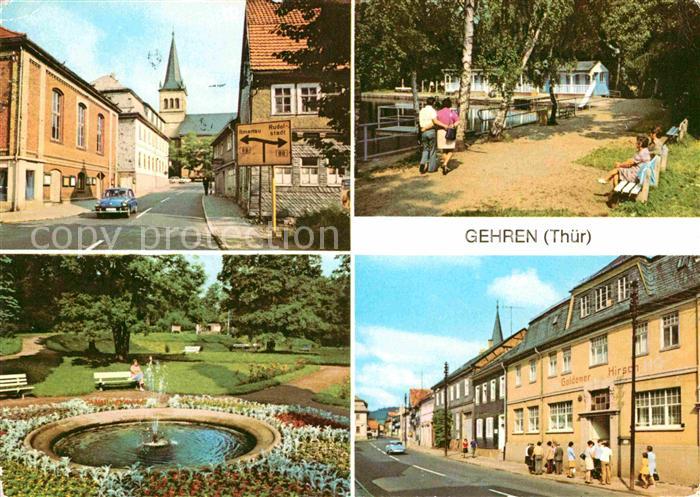 Gehren Thueringen Dimitroffstrasse Badeteich Stadtpark Untere Marktstrasse