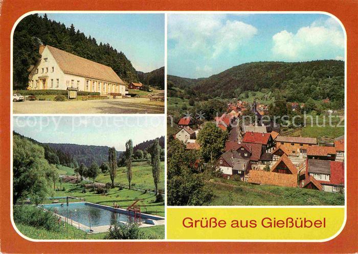 Giessuebel Schleusegrund Kulturhaus Freibad Panorama