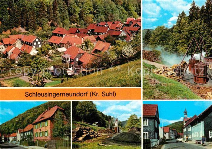 Schleusingerneundorf Teilansicht Koehlerei im Glasbachtal Hauptstr Rathaus