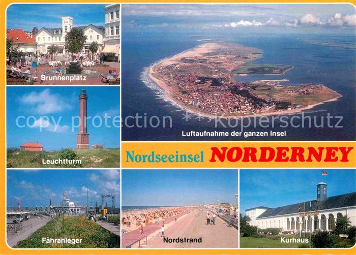 Norderney Nordseebad Fliegeraufnahme Brunnenplatz Leuchtturm Faehranleger Nordst