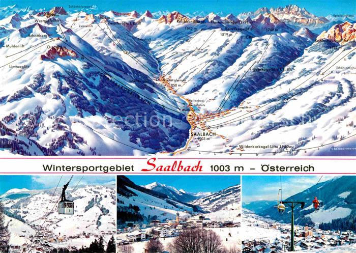 Saalbach-Hinterglemm Panorama Wintersportgebiet Kabinenbahn Sesselbahn Winterpan