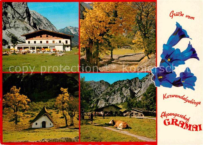 Pertisau Achensee Alpengasthof Gramai Kapelle Herbststimmung Alpen Blauer Enzian