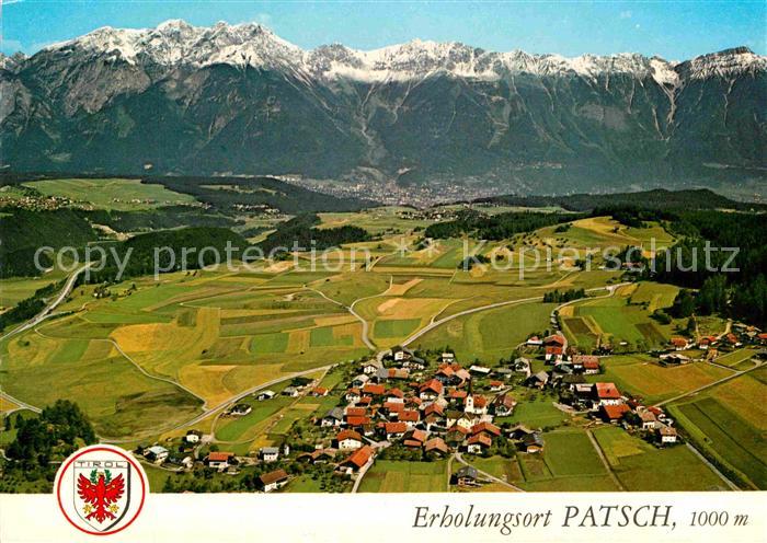 Patsch Sommer und Wintererholungsort Alpenpanorama Fliegeraufnahme