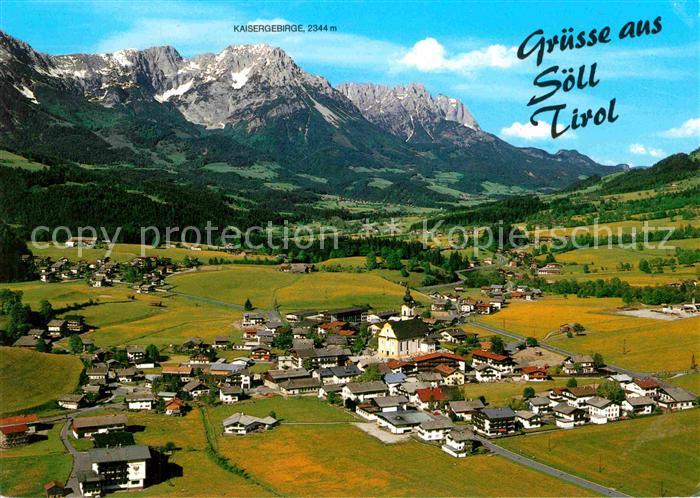 Soell Tirol Wintersportplatz Erholungszentrum Kaisergebirge Fliegeraufnahme