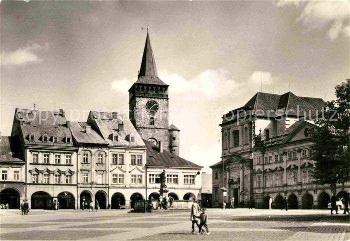Jicin Gottwaldovo namesti Platz Brunnen Kirche