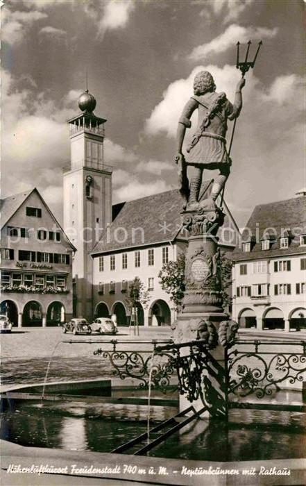 FREUDENSTADT BW Neptunbrunnen Rathaus