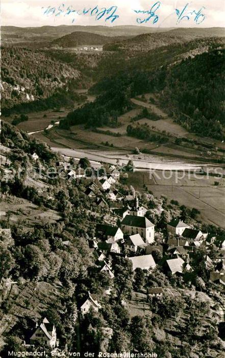 Muggendorf Fraenkische Schweiz Blick von der Rosenmuellershoehle