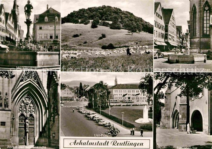 Reutlingen BW Marktbrunnen Wilhelmstrasse Gerberbrunnen Tuebinger Tor
