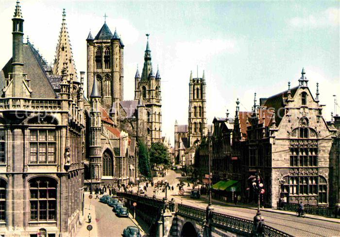 Gent Gand Flandre Sint-Niklaaskerk Belfort en Sint Baafskerk
